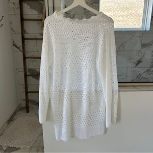 CUPSHE White Coverup long sleeve M